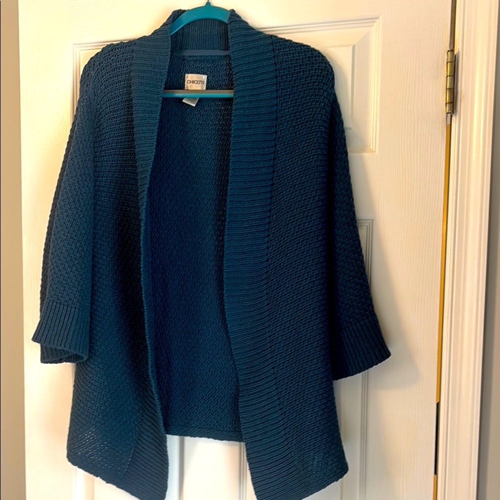 Chico's Women's teal Blue Sweater